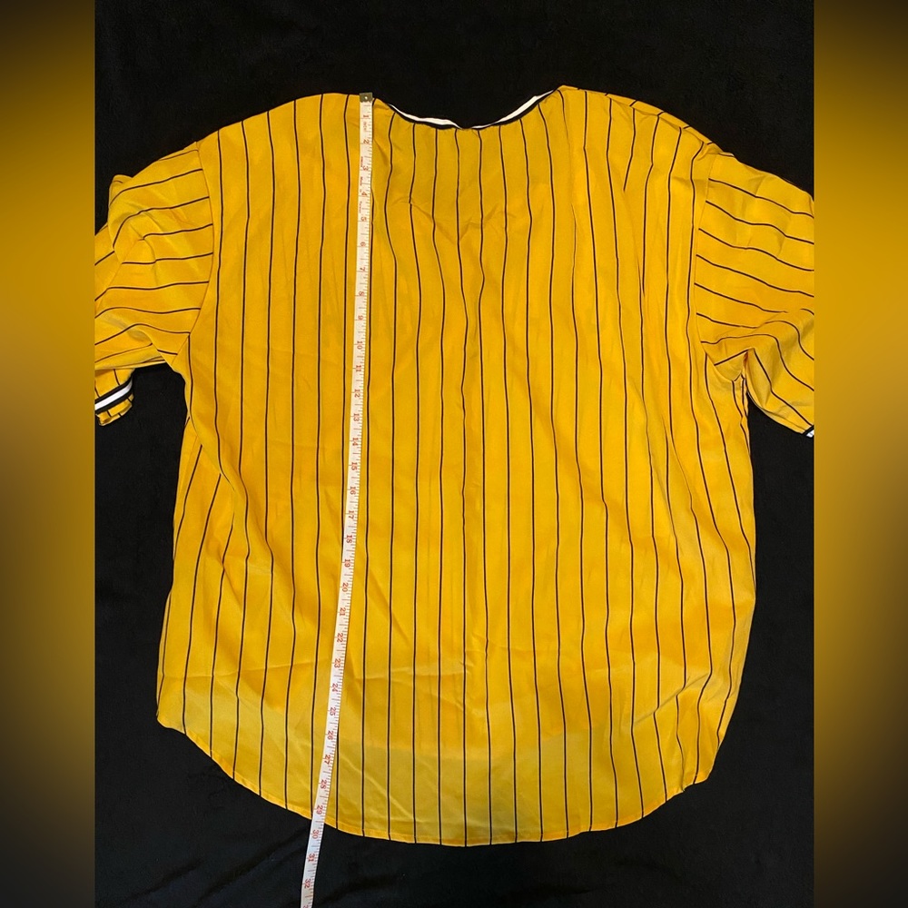Oversized Striped Button-up Tee - Picture 2 of 5